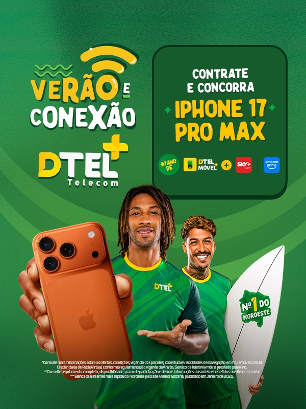 Banner Dtel Telecom - Verão e Conexão Mobile - Ofertas especiais